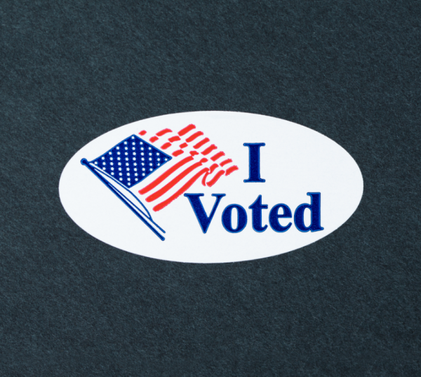 A voting sticker for election.